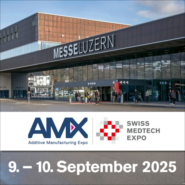 Social-Media-Signatur AM Expo und Swissmedtech Expo 2025 – deutsch / statisch